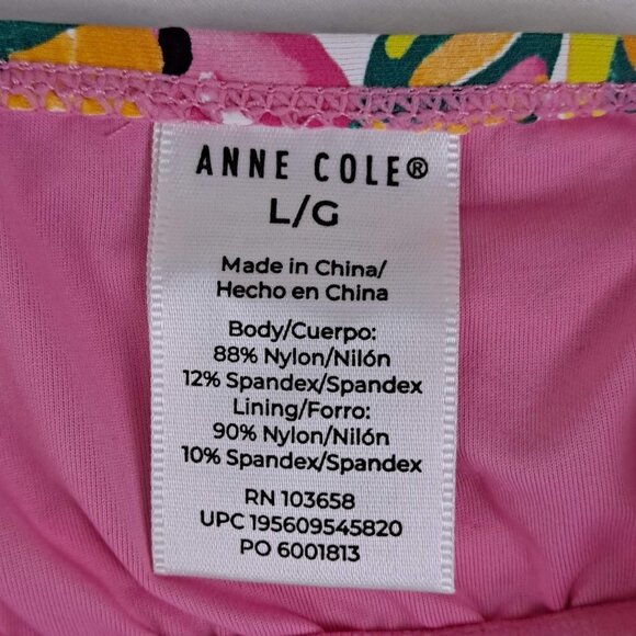 Anne Cole Size Large Orange Floral Tankini Top Adj Straps Removable Padding NWT - Picture 12 of 15